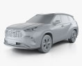 Toyota Highlander XLE 2022 3d model clay render