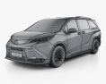 Toyota Sienna Limited 2022 3D-Modell wire render