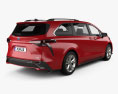 Toyota Sienna XSE 2022 3D-Modell Rückansicht