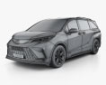 Toyota Sienna XSE 2022 Modelo 3D wire render