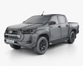 Toyota Hilux 더블캡 2022 3D 모델  wire render