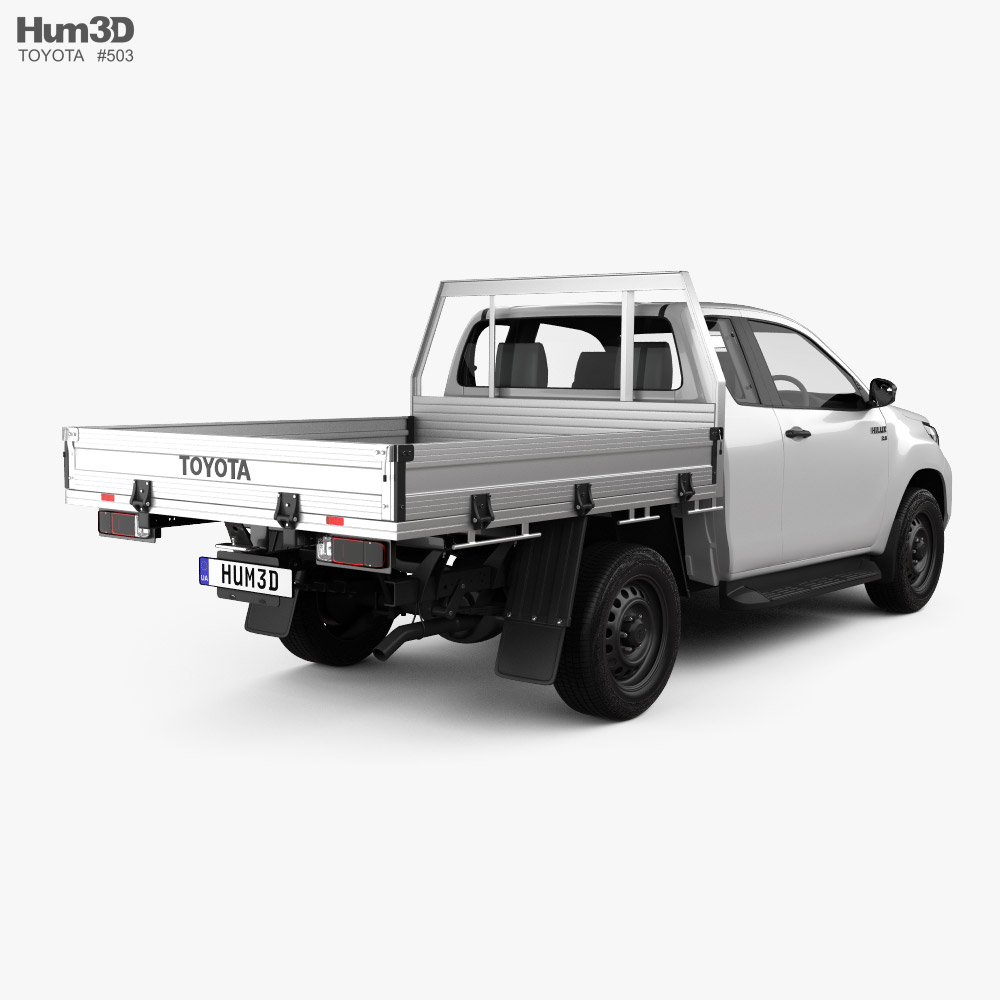 Toyota Hilux Extra Cab Alloy Tray SR 2022 3d model back view