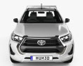 Toyota Hilux Extra Cab Alloy Tray SR 2022 3d model front view