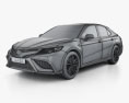Toyota Camry XSE гібрид 2022 3D модель wire render