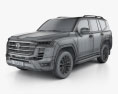 Toyota Land Cruiser 2022 3D模型 wire render