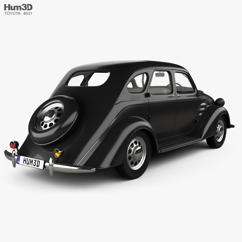 Toyota AA with HQ interior 1940 3d model back view