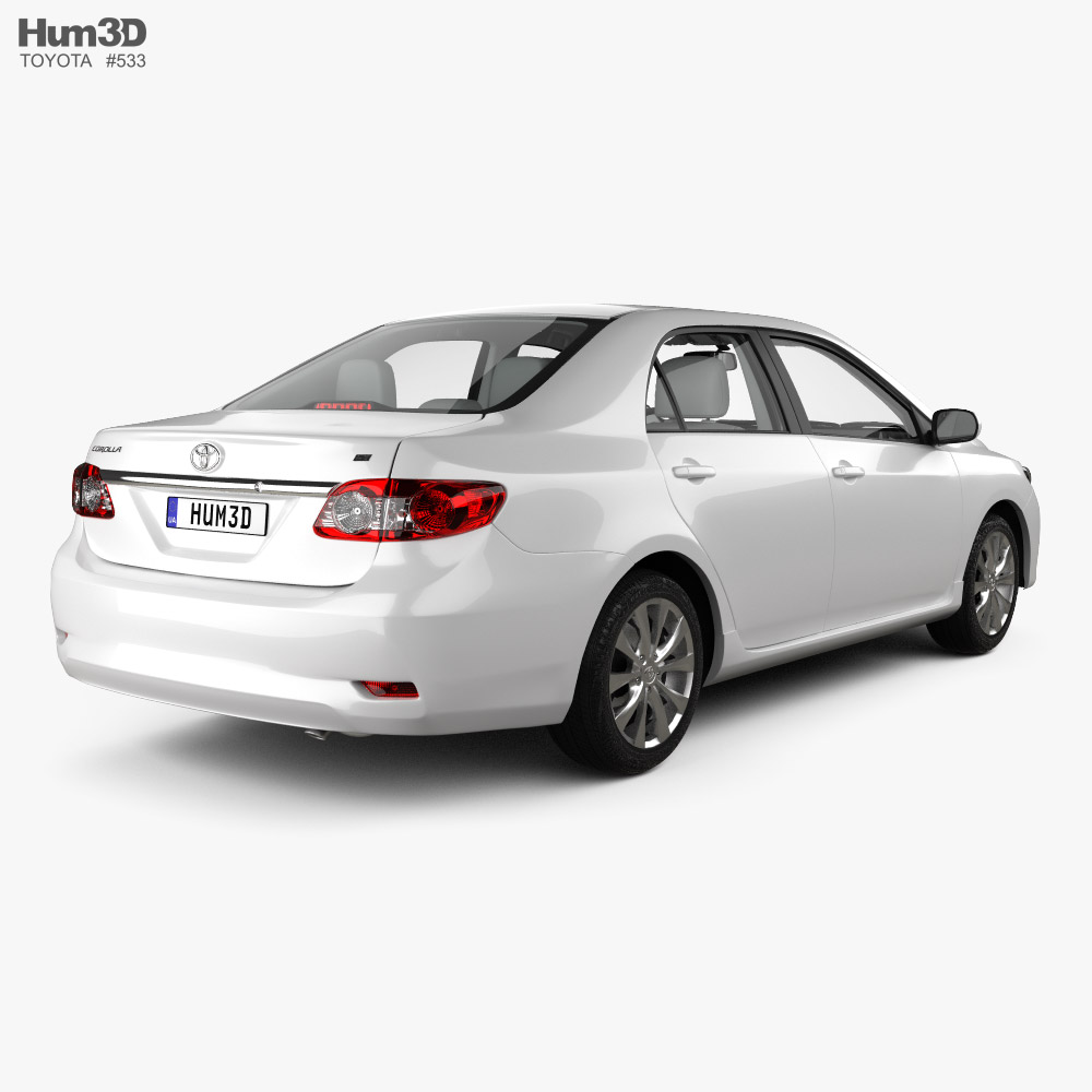 Toyota Corolla Le Mit Innenraum 2011 3d Modell Fahrzeuge On Hum3d