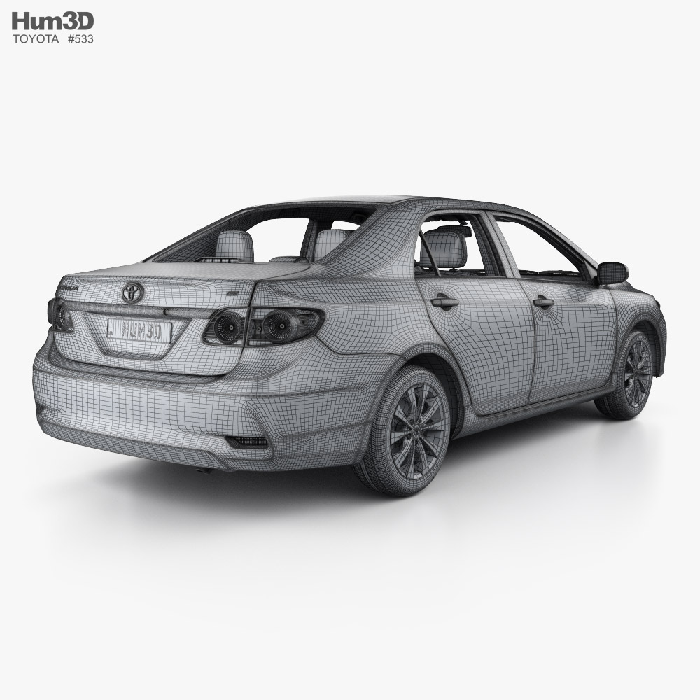 Toyota Corolla Le Mit Innenraum 2011 3d Modell Fahrzeuge On Hum3d