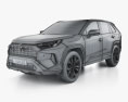 Toyota RAV4 XSE hybrid 2022 3d model wire render