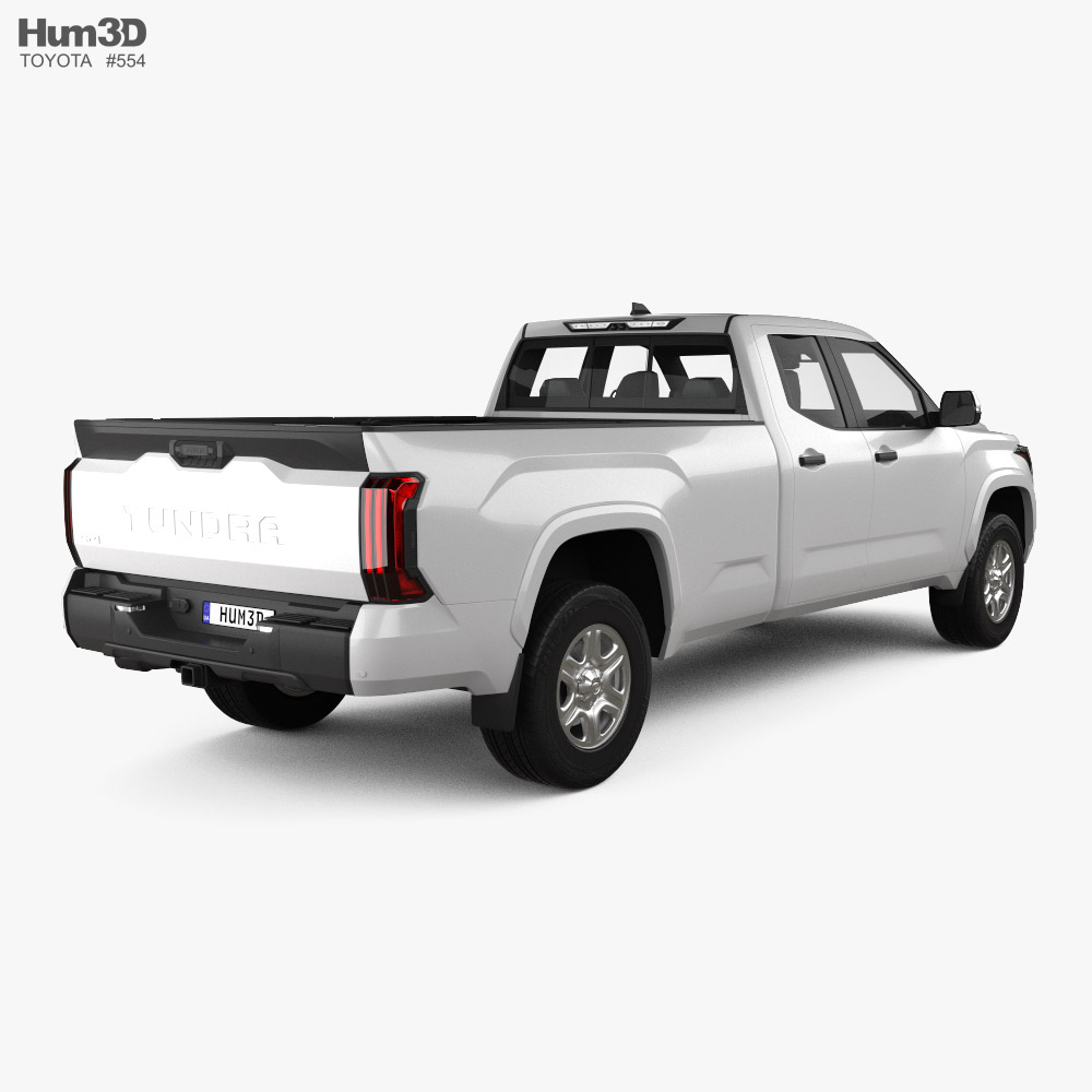Toyota Tundra Double Cab Long Bed SR 2022 3d model back view