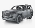 Toyota Land Cruiser 인테리어 가 있는 2021 3D 모델  wire render