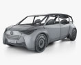 Toyota Fine-Comfort Ride 인테리어 가 있는 2017 3D 모델  wire render