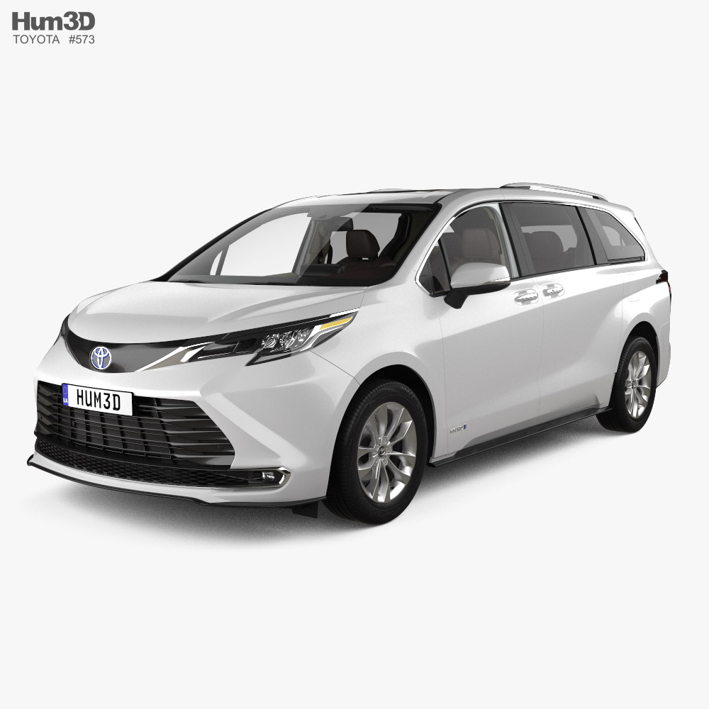 Toyota Sienna Limited hybrid with HQ interior 2020 3D model