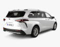Toyota Sienna Limited гібрид з детальним інтер'єром 2020 3D модель back view