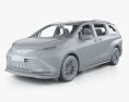 Toyota Sienna Limited гібрид з детальним інтер'єром 2020 3D модель clay render