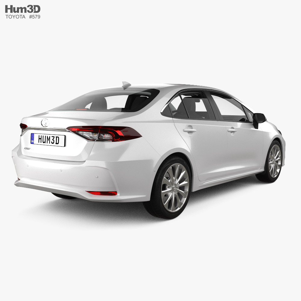 Toyota Corolla Altis with HQ interior 2020 3d model back view