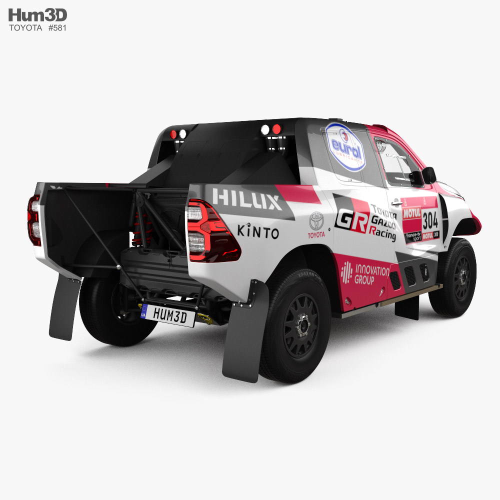 Toyota Hilux Dakar Rally 2021 3d model back view