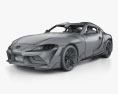 Toyota Supra GR Premium US-spec インテリアと 2020 3Dモデル wire render