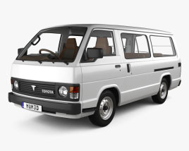 Toyota Hiace Passenger Van with HQ interior 1982 3D model