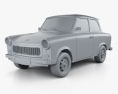 Trabant 601 Berlina 1963 Modello 3D clay render