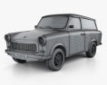 Trabant 601 Kombi 1965 3d model wire render