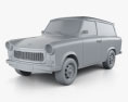 Trabant 601 Kombi 1965 3d model clay render