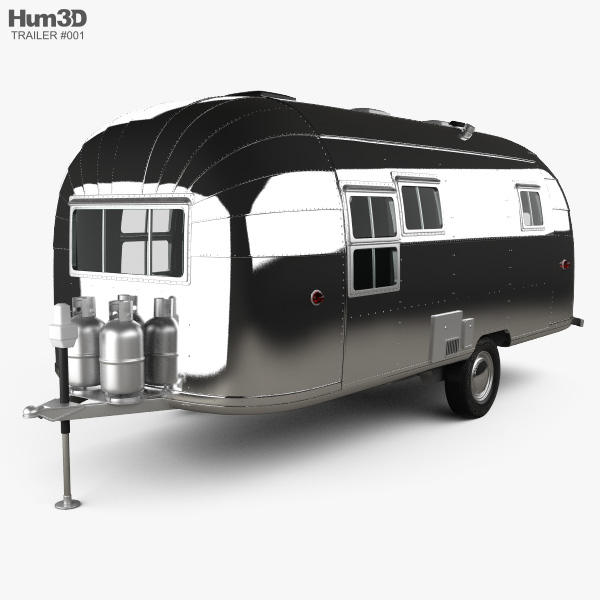 Airstream Flying Cloud Travel Trailer 1954 Modello 3D