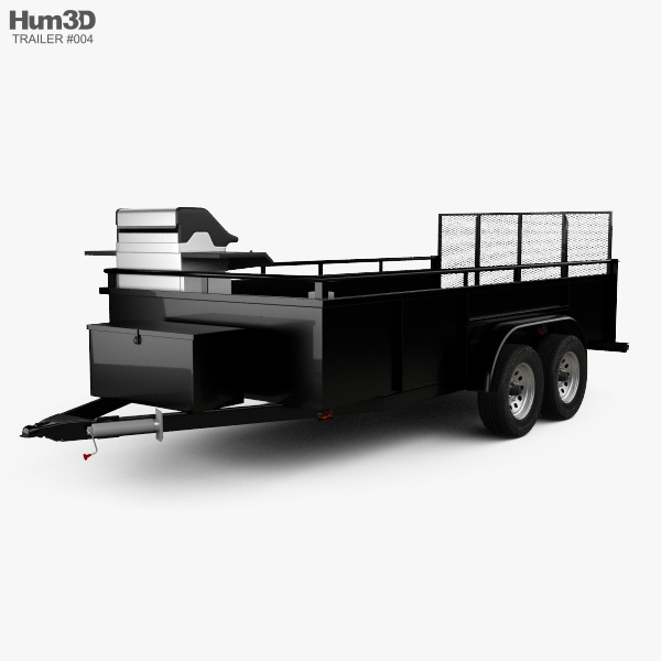 Générique Utility Car Trailer 2 essieux 2016 Modèle 3D
