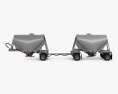 Beall 550 Dry Bulk Double Trailer 2016 3D 모델  side view