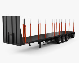 Schwarzmueller Timber Semi Trailer 3-axle 2016 3D model