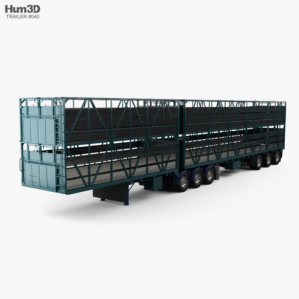 通用型 Livestock Double 半挂车 2021 3D模型