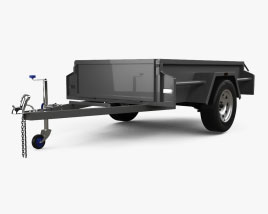 Genéricos Box 1-axle Car Trailer 2021 Modelo 3d