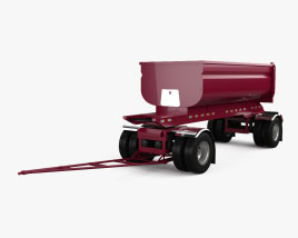 Peterbilt Dumper Draw Bar Trailer 2019 3D model