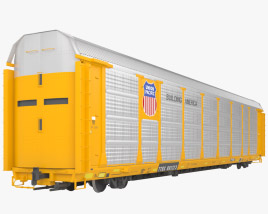 Railroad autorack wagon 3D model