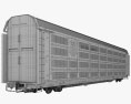 Railroad autorack wagon Modello 3D