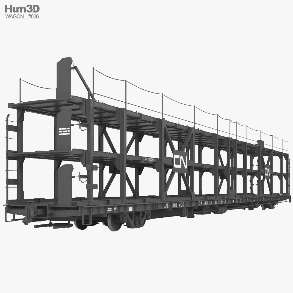 Railroad car transporter 3D 모델 