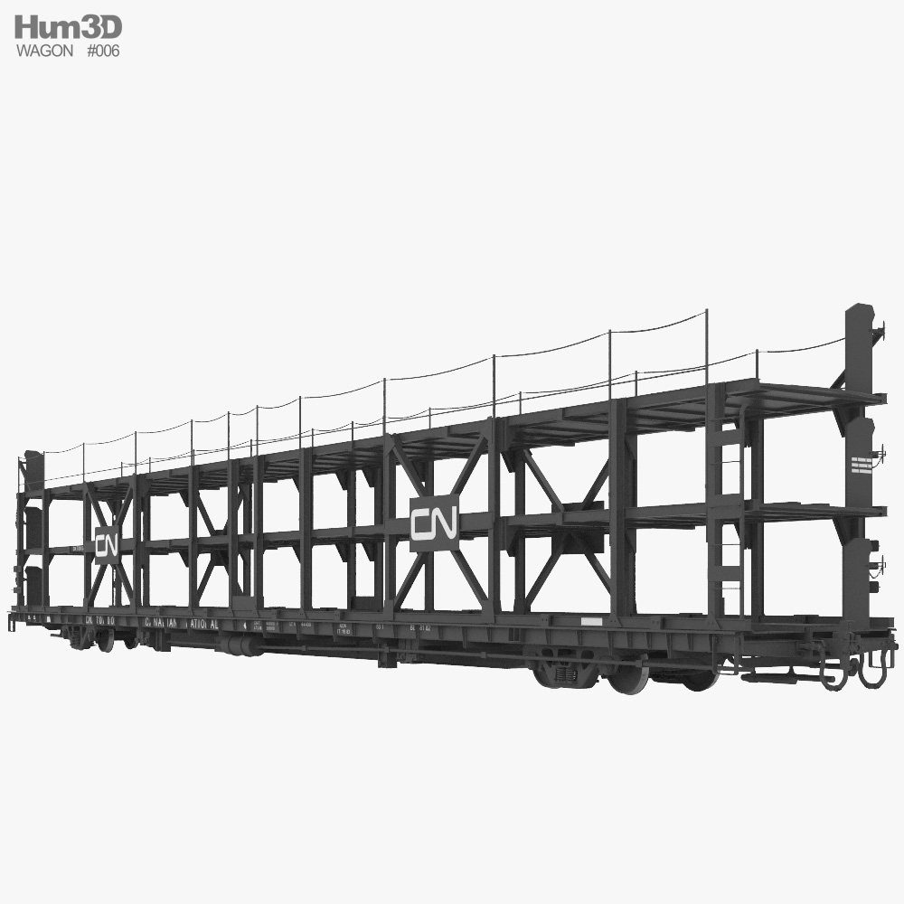 Railroad car transporter (Autorack) 3d model