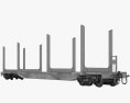 Railroad flat wagon Modello 3D