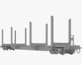 Railroad flat wagon 3D模型