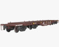 Railroad heavy duty Flatcar Modello 3D