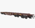 Railroad heavy duty Flatcar 3D 모델 