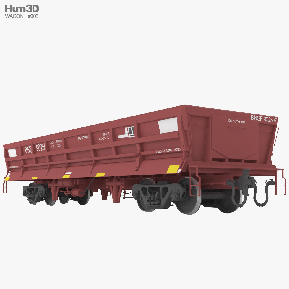 Railroad side dump wagon 3D 모델 
