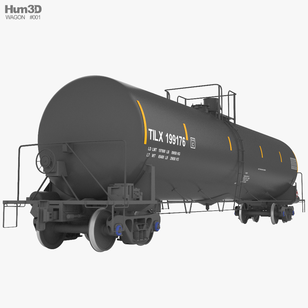 Railroad tank wagon Modello 3D