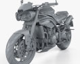 Triumph Speed Triple R with HQ dashboard 2015 3d model clay render