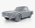 Triumph TR6 1969 3d model clay render