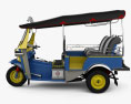 Tuk-Tuk Thailand 1980 3d model side view