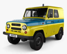 UAZ 469 USSR Militia 1973 3D model