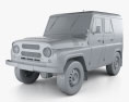 UAZ 469 USSR Militia 1973 3D模型 clay render