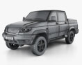 UAZ Patriot (23632) Pickup with HQ interior 2013 3d model wire render