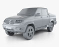 UAZ Patriot (23632) Pickup with HQ interior 2014 3d model clay render